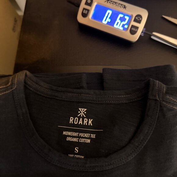 Roark Shirt Mens Small Blue Midweight Organic Cotton Sustainable Pocket Surf T - Picture 14 of 15